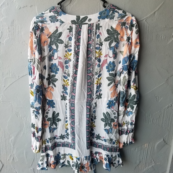 Free People white floral tunic 2 - Picture 4 of 8
